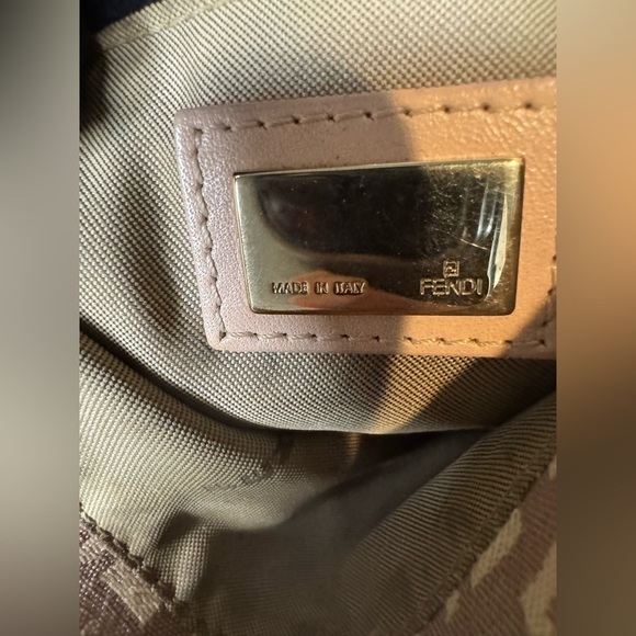 Fendi Zucchino Vitello Pink Canvas Crossbody or Shoulder Bag | Fair Condition - Picture 6 of 17